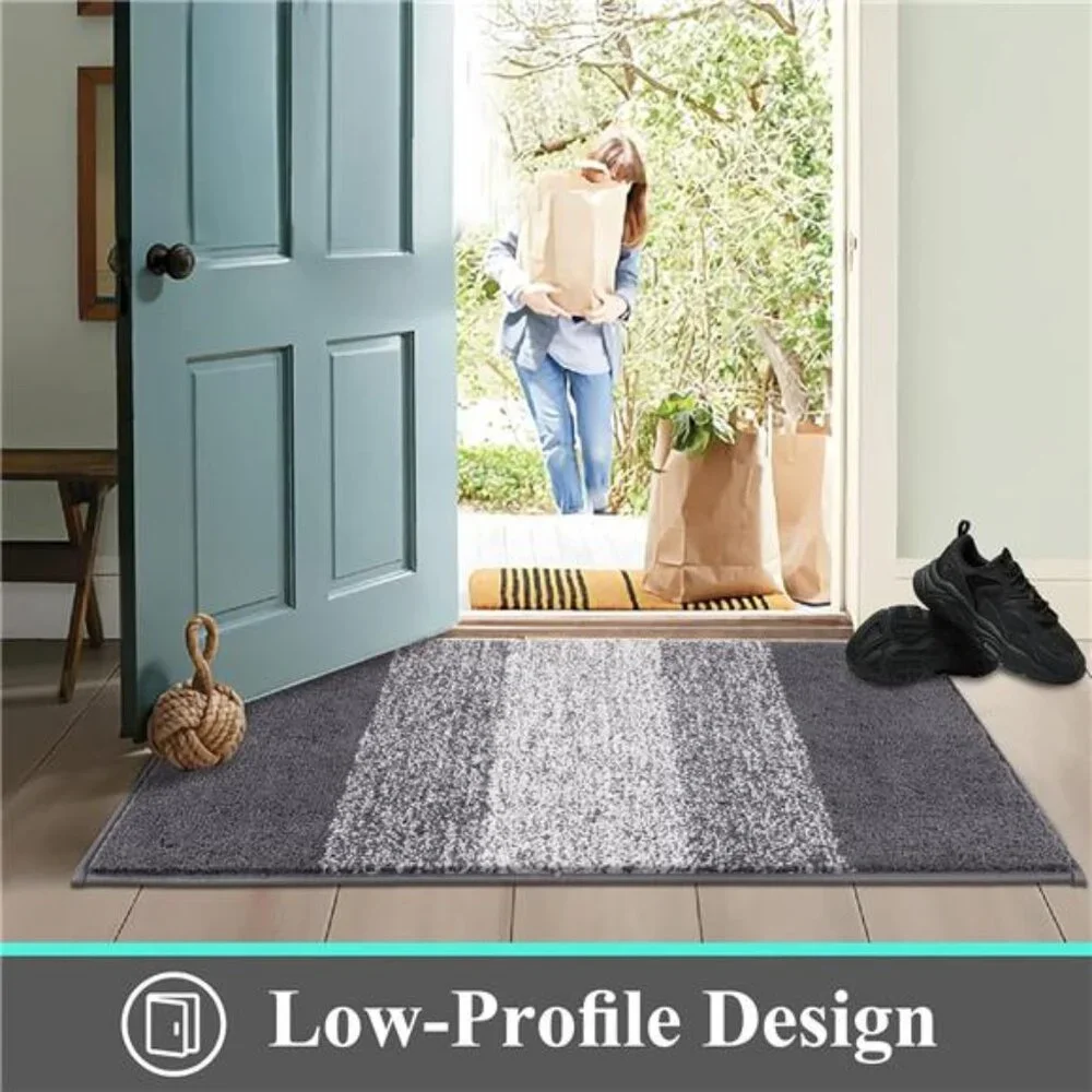 Indoor Doormat Entryway Door Rug, Non Slip Absorbent Mud Trapper Mat Floor Mat,